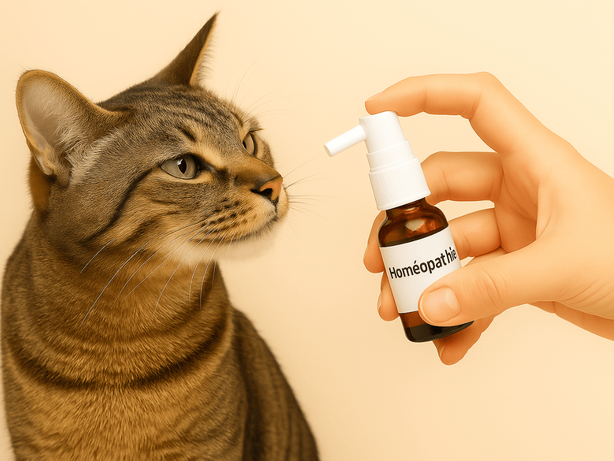 Chat en train de prendre un remède homéopathique contre les vers. Voyez dans cet article quels sont les ingrédients homéopathiques pour aider un animal à lutter contre les vers!